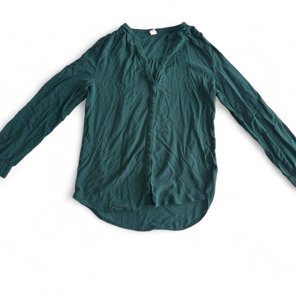 Old Navy Size S Green Button-Up Shirt – Long Sleeve Collared Blouse - Picture 1 of 4